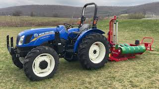 New Holland Workmaster 70 Model Utility Tractor amp Enorossi BW 150 Model Satellite Bale Wrapper [upl. by Adierf]