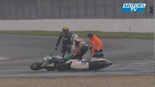 An unusual crash for two race bikes [upl. by Len]