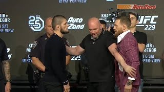 UFC 229 Khabib vs McGregor  Press Conference Faceoff [upl. by Henderson]