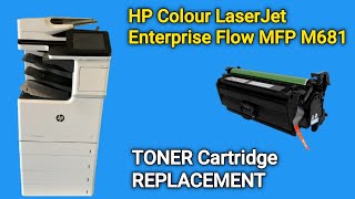 How To Change Toner in HP Colour Laserjet Enterprise Flow MFP M681 [upl. by Orson335]