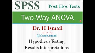 Two Way ANOVA in SPSS StepbyStep Tutorial  Post Hoc Tests  Results Interpretation  Dr H Ismail [upl. by Ahsiyt]