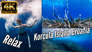 The Best Snorkeling Places on Korcula Island  4K UHD  Calming Music [upl. by Anohs]