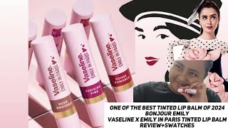 BONJOUR EMILY BEST TINTED LIPBALM OF 2024 Vaseline X Emily In Paris Tinted Lip Balm ReviewSwatches [upl. by Sybley]