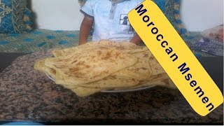 moroccan msemmen recipe 🍽msemens crêpes marocaines [upl. by Ilat190]