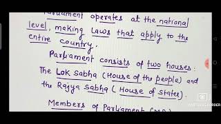 What is the difference between State LEGISLATIVE ASSEMBLY and PARLIAMENT  Class 8 CIVICS Ch3 Parl [upl. by Buonomo]