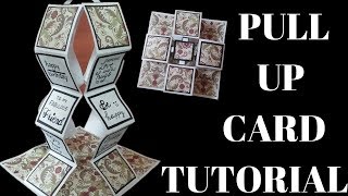 diy birthday card  pull up card tutorial  handmade birthday card  birthday card idea [upl. by Aubigny979]