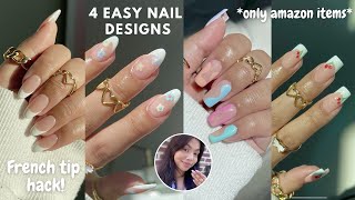 Struggling with Nail Art 😭 How to do a French Tip Hack amp Easy Nail Art for Beginners 💅🏼 [upl. by Adnirol]