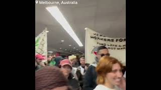 protesters storm Moonee Valley racecourse building in Melbourne Australia [upl. by Kcirdnekel]