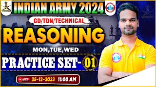 Indian Army 2024  Army GDTDNTech Reasoning Practice Set 01 Reasoning PYQs By Shivam Sir [upl. by Anahoj]