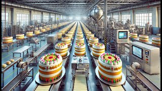 Inside the Automatic Cake Factory Millions of Cakes Produced Daily Using Modern Machines [upl. by Reffinej]