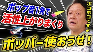 ※今こそ使うべき※知る人ぞ知る捕食音系ポッパーは海でもバスでも魚の活性上げまくり！（高画質化）【村田基 切り抜き】 [upl. by Harp24]