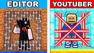 Editor VS Youtuber Gevangenis Bouwen In Minecraft [upl. by Dulcia]