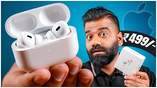 Apple AirPods Pro 2 in ₹499 Unboxing amp First Look  100 Fake But 100 Same🔥🔥🔥 [upl. by Eemla]