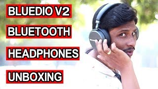 Bluedio V2 Bluetooth headphones Unboxing and Review Telugu [upl. by Debbee]