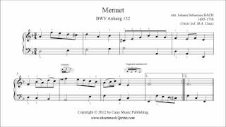 Bach  Menuet in D minor BWV Anhang 132 [upl. by Luas]