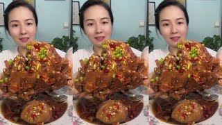 Mukbang Yang Zai Food  Spicy braised lamb neck [upl. by Enylekcaj]