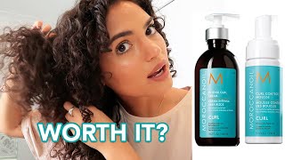 CURLY REVIEW  Wash day with Moroccanoil Curl Range [upl. by Rumpf]