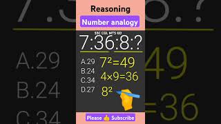 ▶️ Number Analogy Reasoning  maths shorts [upl. by Etnoel505]