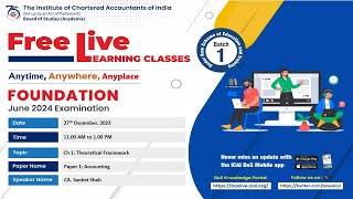 Foundation Paper 1 Accounting  Topic Ch 1 Theoretical Framework  Session 1  27 Dec 2023 [upl. by Dominik]