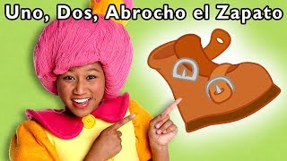 Uno Dos Abrocho el Zapato  Más  Mother Goose Club en Español [upl. by Ahsinyt]