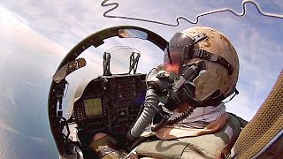 Cockpit View AV8B Harrier II Taking Off From USS Kearsarge Pilots Perspective [upl. by Ilanos]