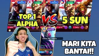 SERU TOP 1 ALPHA VS 5 SUN SEKALIGUS [upl. by Airuam]