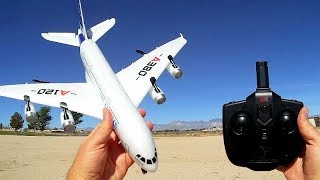 WLToys XK A120 3 Channel RC Flying Scale Model of A380 Airbus Flight Test Review [upl. by Nereil]