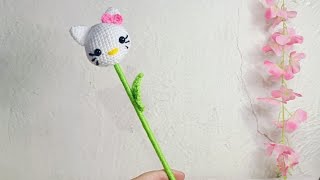 flor hello Kitty a crochet paso a paso [upl. by Gulick]