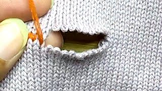 Easiest Way to Repair a Hole in a Knitted Sweater You Can Repair it Yourself at Home [upl. by Nwahc214]