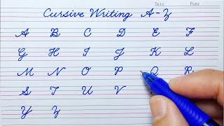 How to write English capital letters  Cursive writing A to Z  Cursive handwriting practice  ABCD [upl. by Nomde]