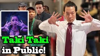 quotTAKI TAKIquot Dance in PUBLIC  Ozuna Cardi B Selena Gomez DJ Snake [upl. by Ayerf]