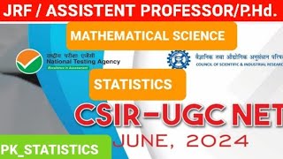 CSIR NET MATHEMATICAL SCIENCE CSIR NET STATISTICS NET STATISTICS JRF STATISTICS STATISTICS [upl. by Mattheus421]