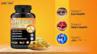 Adorreal Sports Range Omega3 Fish Oil Softgels 1000mg EPA 180mg  DHA 120mg [upl. by Spense]