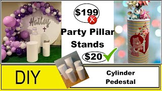 DIY Party Pedestal  Cylinder table  Party decoration ideas  DIY Pillar table [upl. by Eilsek]