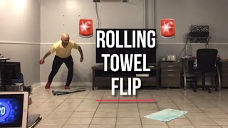 PE At Home “Rolling Towel Flip” Challenge [upl. by Lzeil17]