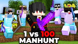 1 vs 100 Players Simulate Minecraft Manhunt [upl. by Sayer]