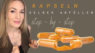 KAPSELN SELBER MACHEN Kapselfüllgerät ANLEITUNG Pulver wird zur Kapsel GELD SPAREN100Stk für 2€ [upl. by Oremodlab]