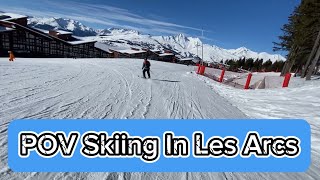 POV Skiing In Les Arcs France [upl. by Ailedroc]