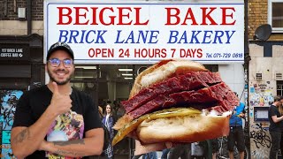 World Famous Salt Beef Beigels on Londons Brick Lane  Beigel Bake [upl. by Aleit]