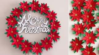 How to Make Christmas Wreath  Paper Christmas Wreath  Christmas Decoration Ideas  DIY Paper Craft [upl. by Ahsael189]