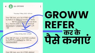 Groww App me Refer and Earn Kaise Kare [upl. by Saihttam499]