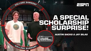 Baylor basketballs Austin Sacks gets SURPRISED with a SCHOLARSHIP 🥹  College GameDay [upl. by Gerhan572]