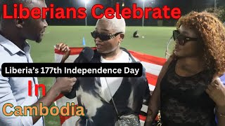 Liberians Celebrate Liberias 177th Independence Day in Cambodia [upl. by Nauqit]