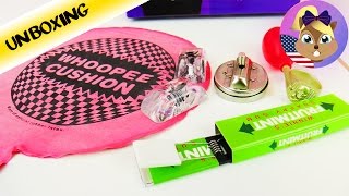 JOKE BOX with whoopee cushion dangerous bubble gum and hand buzzer  For cool pranks [upl. by Elisabeth]