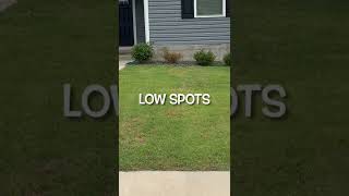 Fill Uneven Lawn Low Spots  How to Level A Lawn shorts grass soil lawncarebusiness mowing [upl. by Pulling]