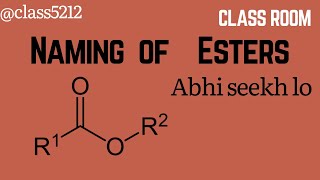 Nomenclature Naming of esters [upl. by Anaicul]