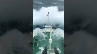 Ship In Heavy Seas  Storm In The North Atlantic Ocean shorts storm sailing ship [upl. by Inalaehon]