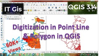 Digitization in QGIS  Digitization in point line and Polygon in QGIS  IT GIS  QGIS [upl. by Kruger]