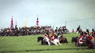 French Charge the British Squares Waterloo 200th Reenactment [upl. by Yelekalb279]