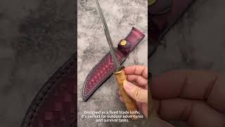 VG10 Damascus Steel Fixed Blade Knife huntingknife survivalknife tacticalknife [upl. by Anitnemelc]